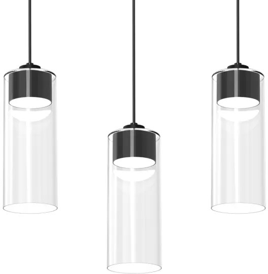 Lampadario a sospensione con filo CLARISSA 3xGX53/12W/230V nero