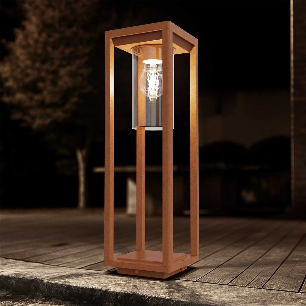 Paletto Lanterna CORTEN 50cm E27 - SERIE VIMO -