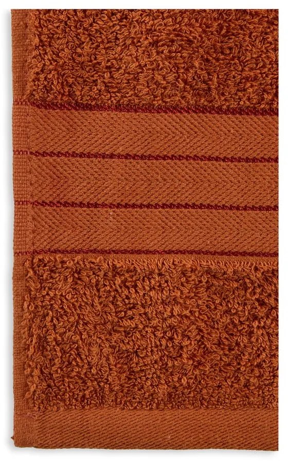 Asciugamani in spugna di cotone color mattone in set da 4 50x100 cm - Good Morning