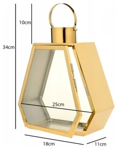 Lanterna decorativa dorata 34 cm