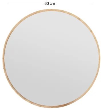 Specchio da parete OZZE diametro 60 cm marrone