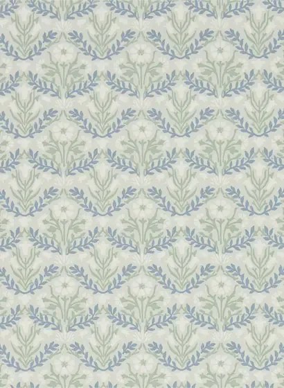 Tapete Morris Bellflowers von Morris & Co. - Grey/ Fennel