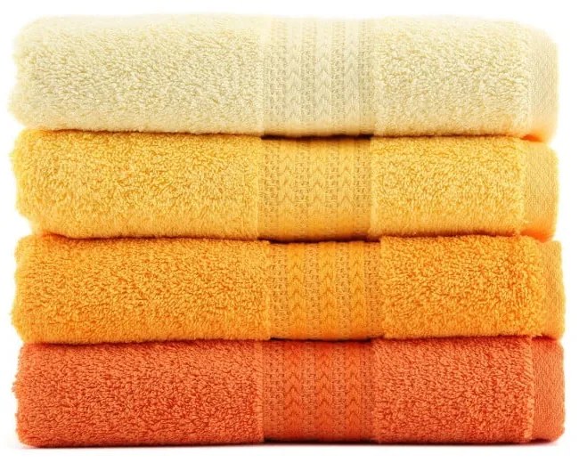 Set di 4 asciugamani in cotone Daisy, 50 x 90 cm Rainbow - Foutastic