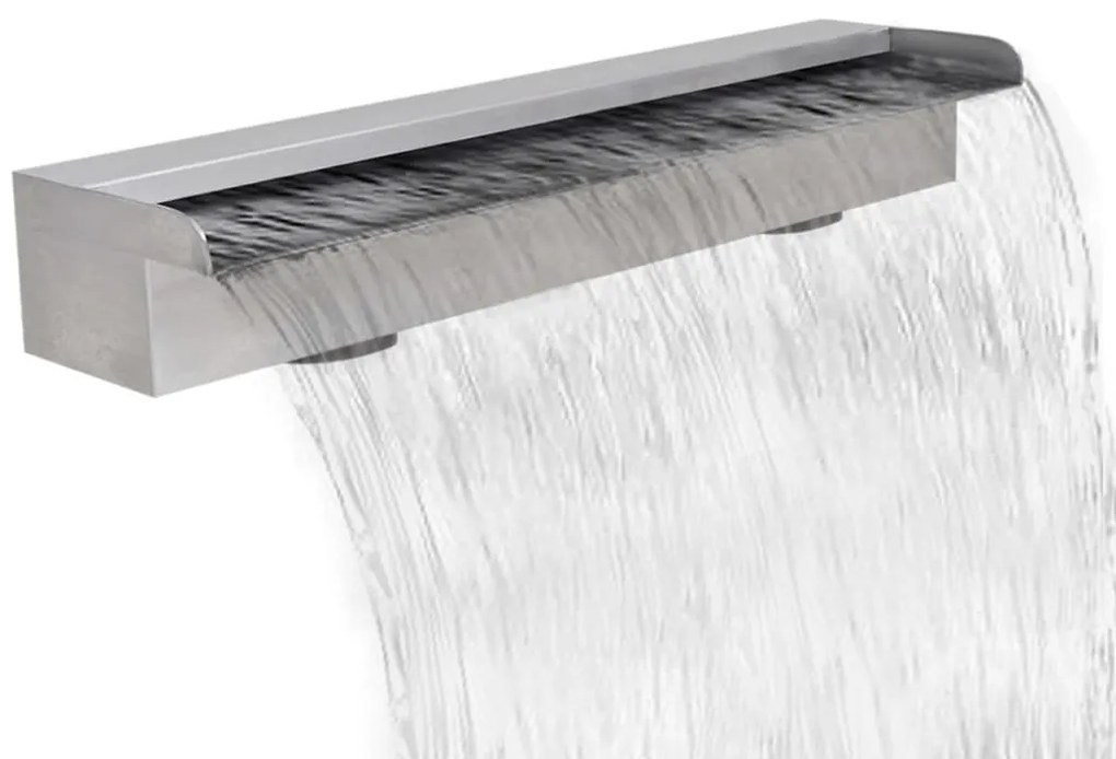 Fontana A Cascata Per Giardino Rettangolare Acciaio Inox 60 Cm /