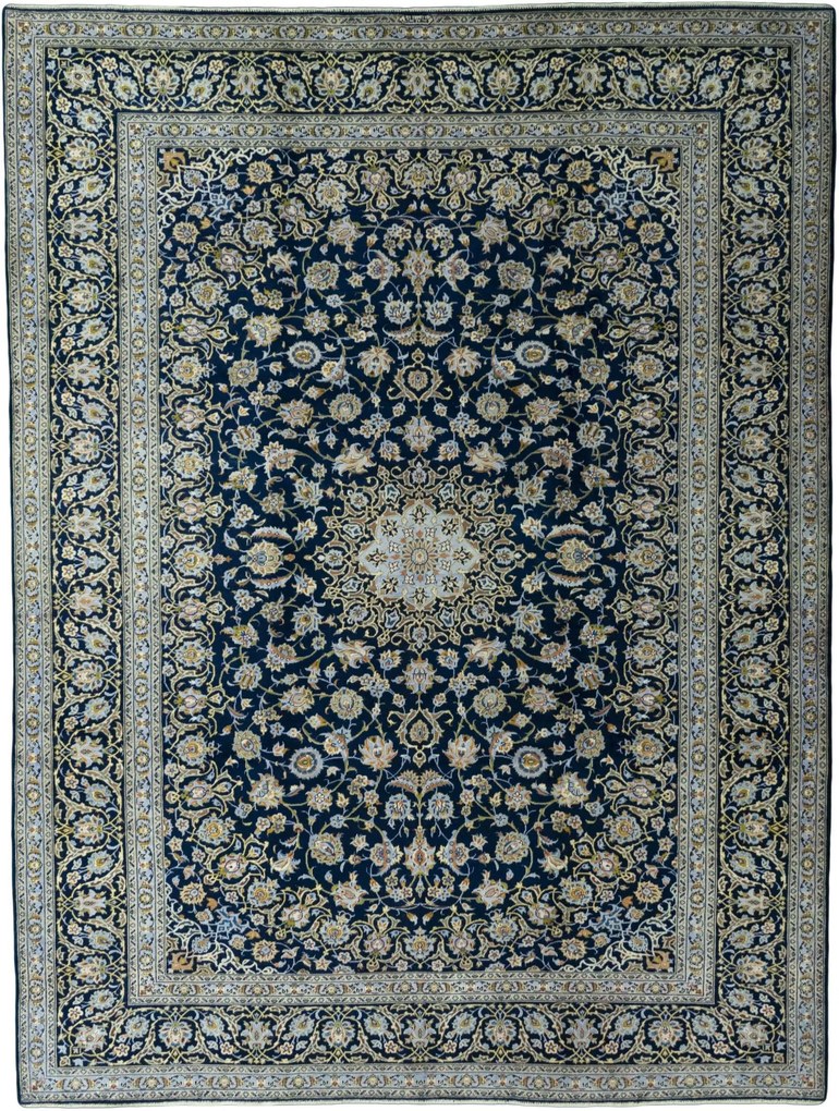 Kashan Tappeto persiano 300 x 400 Blu (Iran) Annodato A Mano