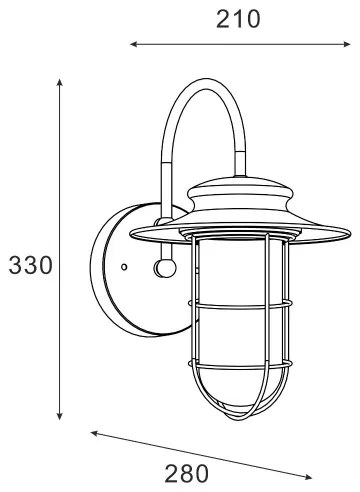 Zuma Line 17068-WD- Applique da esterno INDUSTRIAL 1xE27/60W/230V IP44 nero