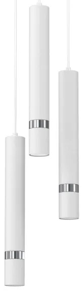 Lampadario a sospensione con filo JOKER 3xGU10/8W/230V bianco/cromo lucido