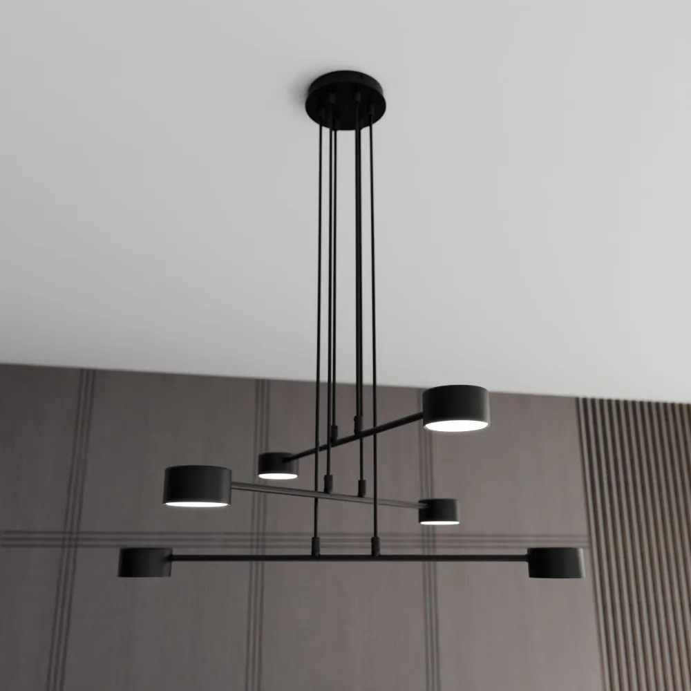 Lampadario a Sospensione in Acciaio GX53 MODUS 6 Nero 6xGX53 Colore del corpo Nero