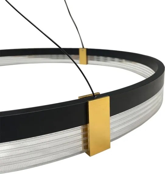 Lampadario a sospensione LED su cavo TRIANGLE LED/40W/230V 3000/4000/6000K Ø 60 cm nero