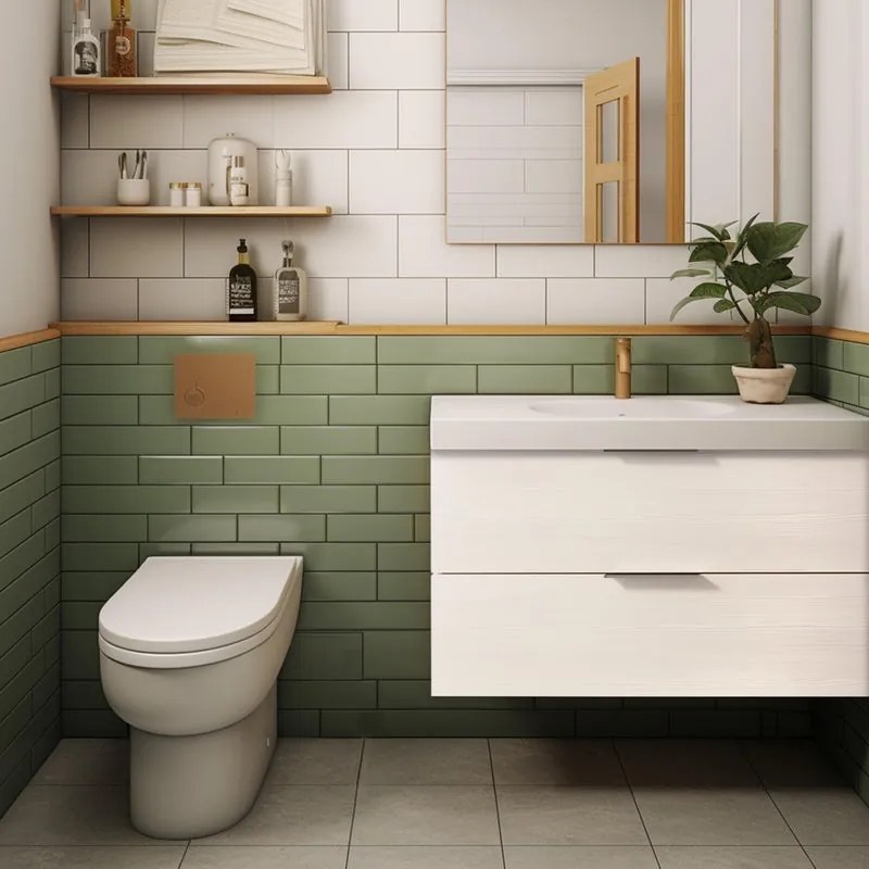 Mobile bagno sospeso con lavabo L 90 x H 55 x P 45 cm larice bianco 2 cassetti per vasca centrale Jnka