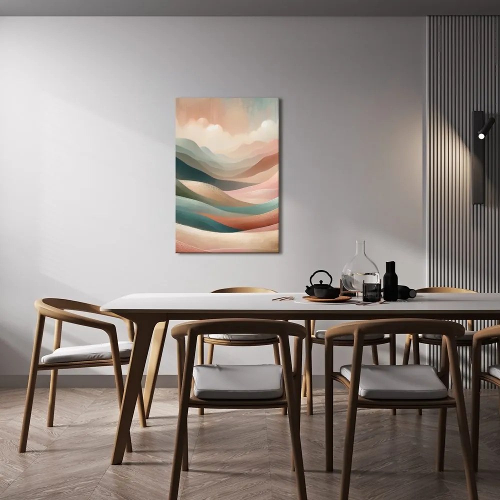 Quadro su tela – Paesaggio ondulato in pastello