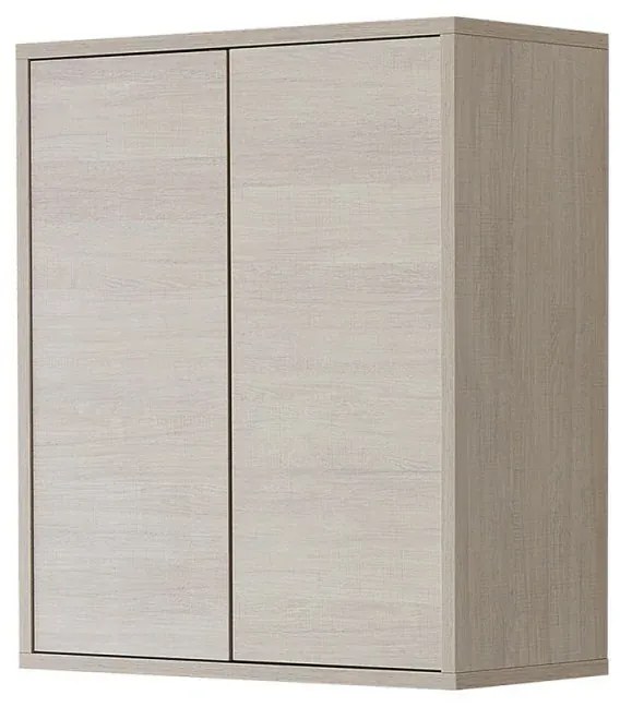 Pensile bagno 60 cm sospeso linea Way rovere chiaro 2 ante apertura push