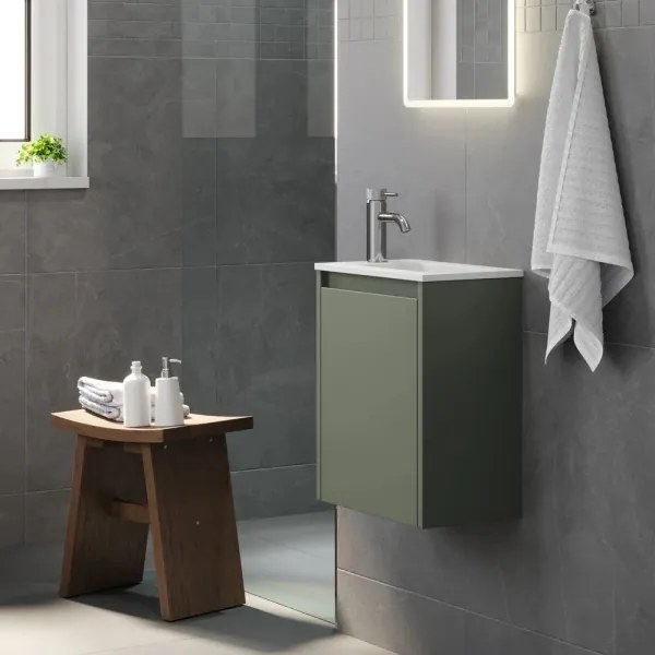 Mobile da bagno con lavabo COMO 40 cm, verde