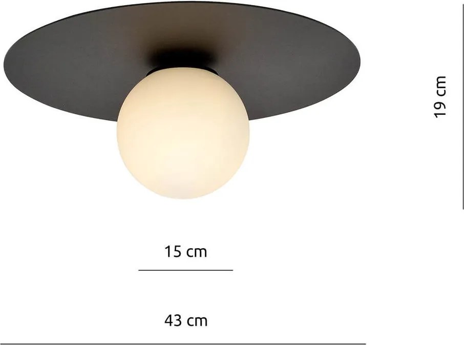 Lampada da soffitto Solar Nera con sfera satinata E14