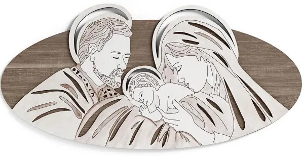 Capezzale 59x119 cm moderno Santa Famiglia legno laminato Modello 3