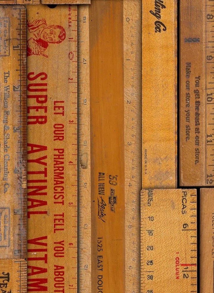 NLXL Carta da parati Printed Rulers - MRV-05