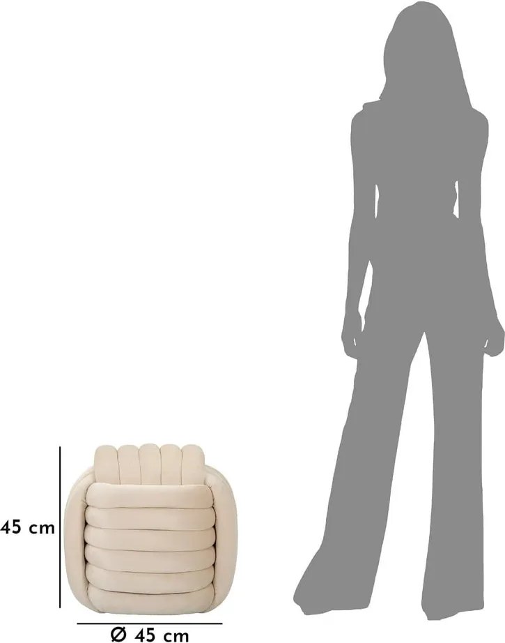 Poggiapiedi in velluto crema Softy - Mauro Ferretti