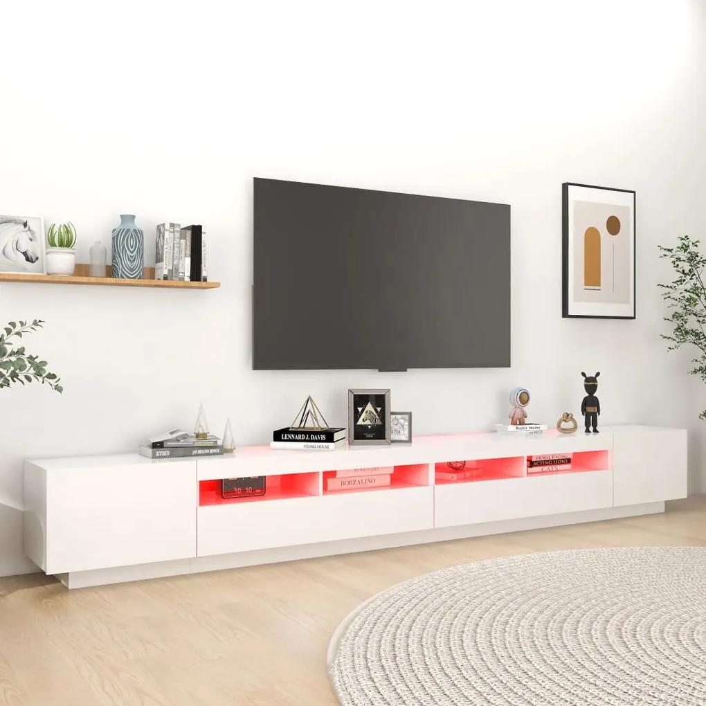 Mobile Porta TV con Luci LED Bianco 300x35x40 cm