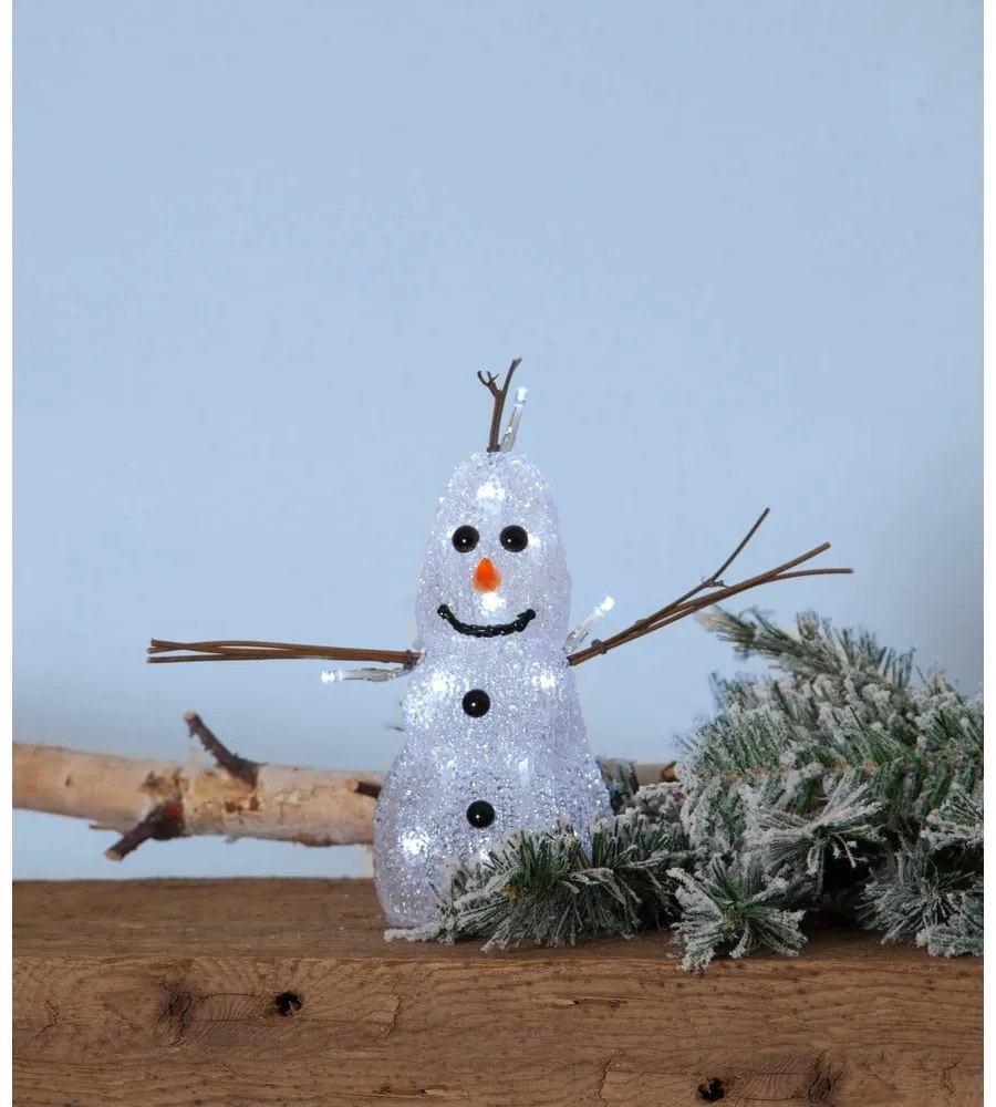 Decorazione luminosa bianca natalizia Crystal Snowman - Star Trading