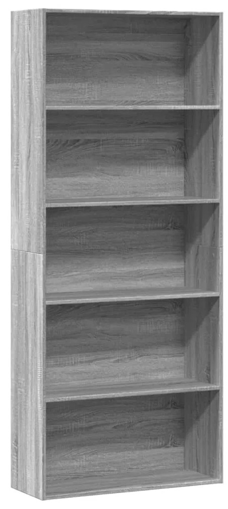 Libreria Grigio Sonoma 80x30x189 Cm İn Legno Multistrato /