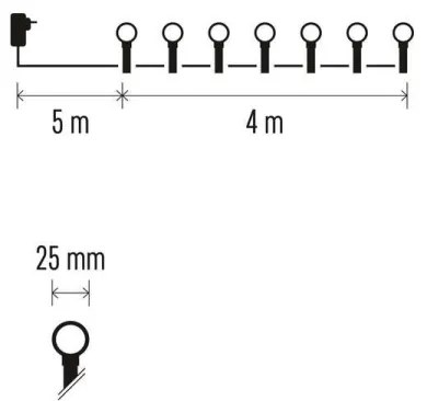 Catena LED da esterno natalizia 40xLED/9m IP44 bianco caldo