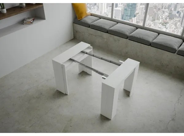 Consolle 90x48 cm allungabile a 204 cm BASIC SMALL Bianco Frassino