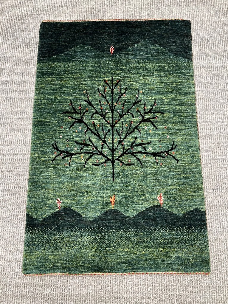 Loribaft Tappeto persiano 90 x 60 Verde (Iran) Annodato A Mano