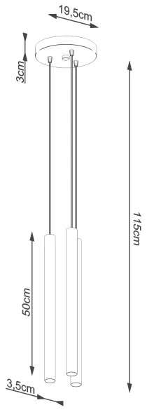 Sollux SL.1273 - Lampadario a sospensione con filo PASTELO 3xG9/8W/230V calcestruzzo