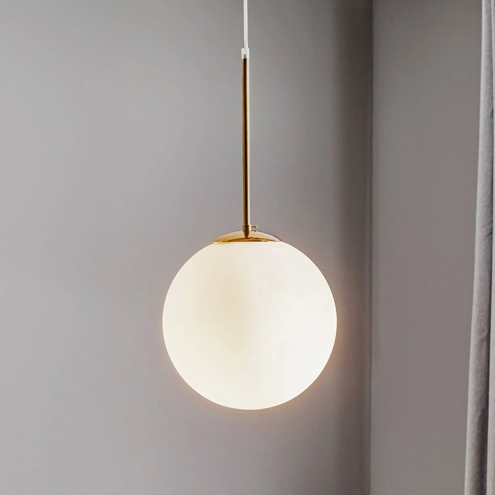 ALDEX Lampada sospensione Bosso, 1 luce, bianco/oro 30cm