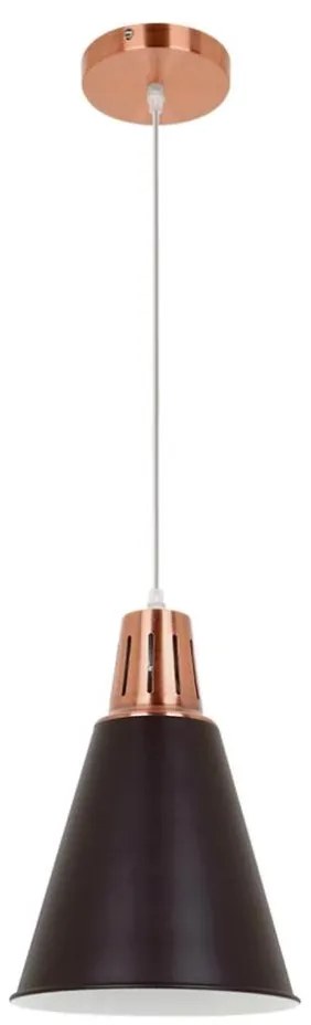 Klausen KL 6236 - Lampadario a sospensione con filo SHADE 1xE27/15W/230V rame/nero