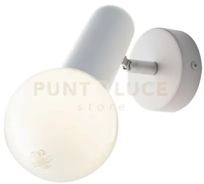Spot punto bianco 1 luce attacco e27 9,5x8x12cm in metallo