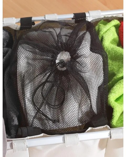 WENKO 3440113100 - Cesto porta biancheria TRIO 63x57 cm beige/nero/argento