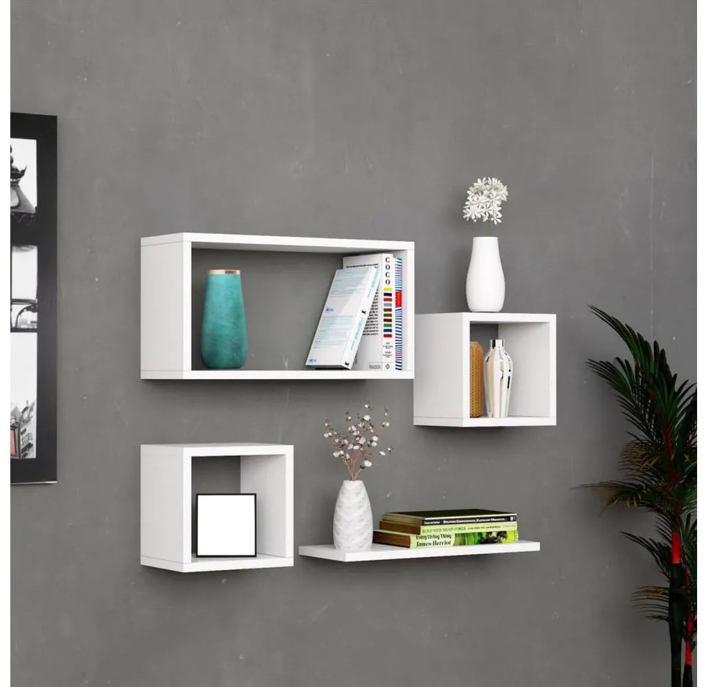 SET 4x Mensola BABI bianca