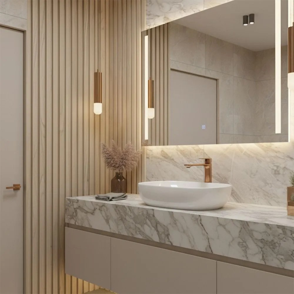 Rubinetto da lavabo Rea Drop Brush Copper High