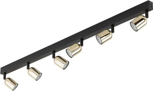 Faretto LED TOP 6xGU10/10W/230V nero/oro