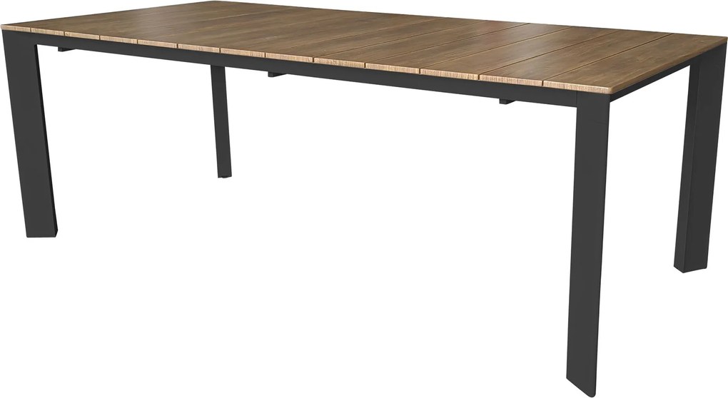 FALL - tavolo da giardino in alluminio allungabile 215/280x100 effetto legno