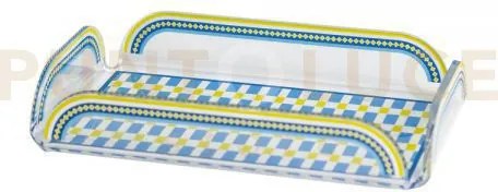 Happy tray vassoietto in cristallo acrilico decorato celeste