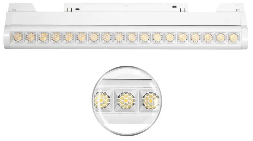 Faro LED Lineare 18W Magnetico 36cm CRI92, UGR16, Bianco 48V Colore  Bianco Naturale 4.000K