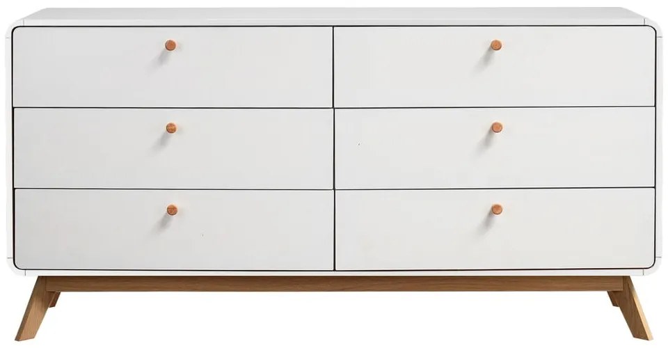 Cassettiera bassa bianca 150x74 cm Caitlin - Støraa