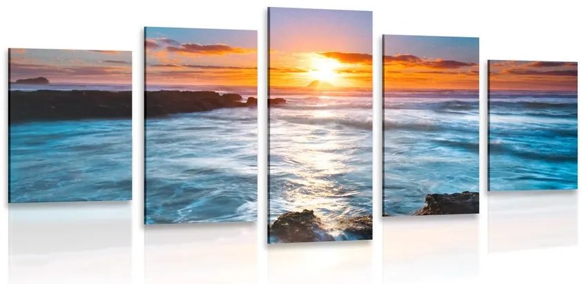Quadri 5 pezzi – Sole sul mare