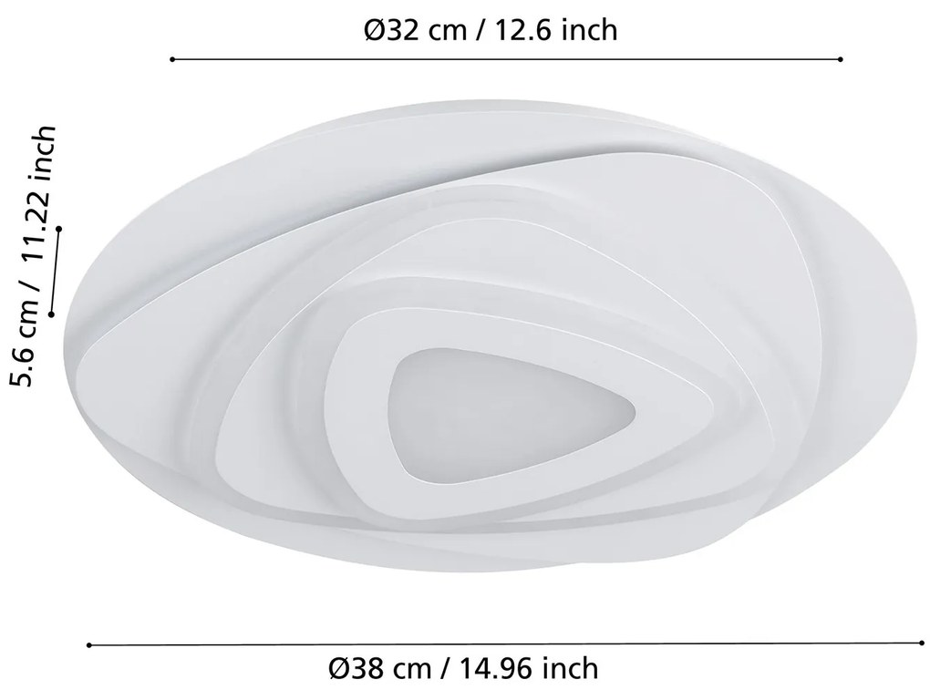 Plafoniera Contemporanea Palagiano Acciaio Bianco Luce Led Integrato 21W