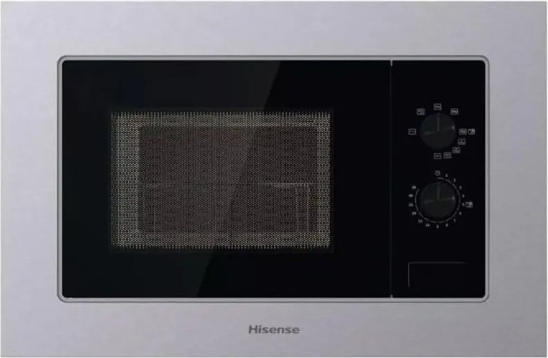 Forno Microonde da Incasso Hisense BIM320G11X 20L 800W con Grill in Acciaio Inox e Vetro Nero