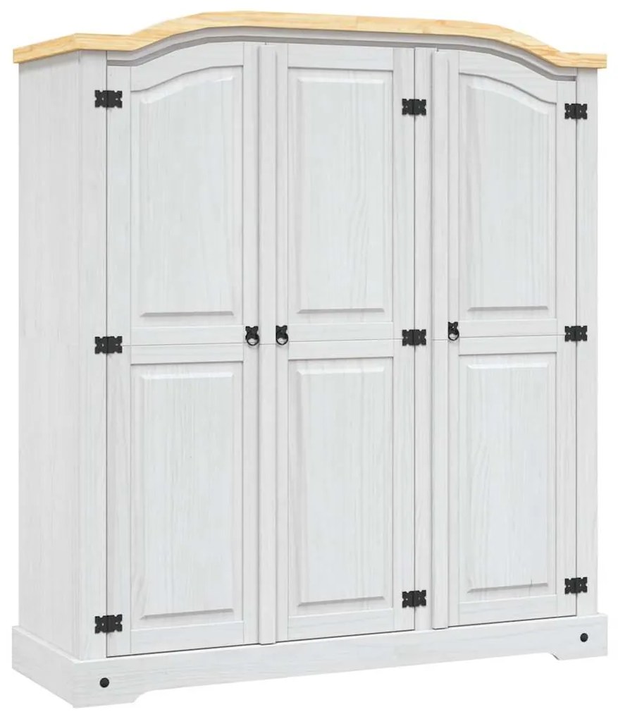 Vidaxl Armadio İn Legno Di Pino Messicano Corona 3 Ante Bianco /