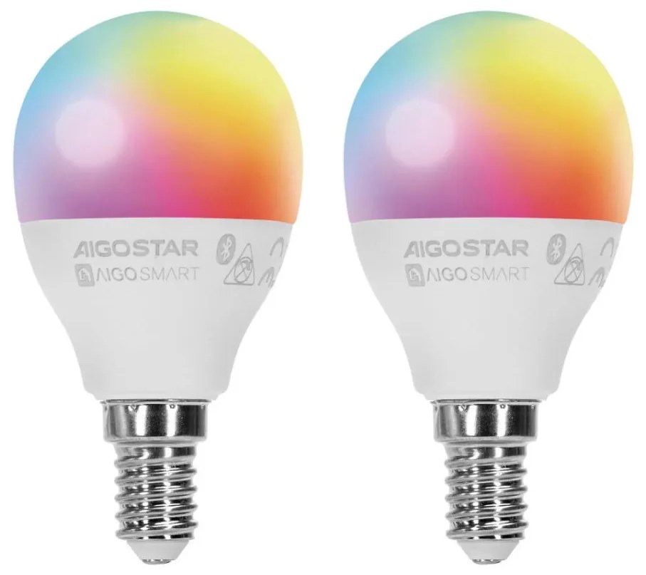 SET 2x Lampadina LED RGBW dimmerabile MESH Smart E14/6,5W/230V 2700-6500K - Aigostar