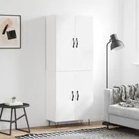 Credenza Bianco Lucido 69,5x34x180 cm in Legno Multistratocod mxl 107426