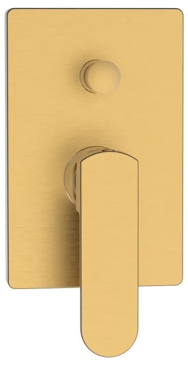 Rubinetto per doccia getto laminare cristallino ad incasso monocomando Zefir oro opaco AQUASANIT