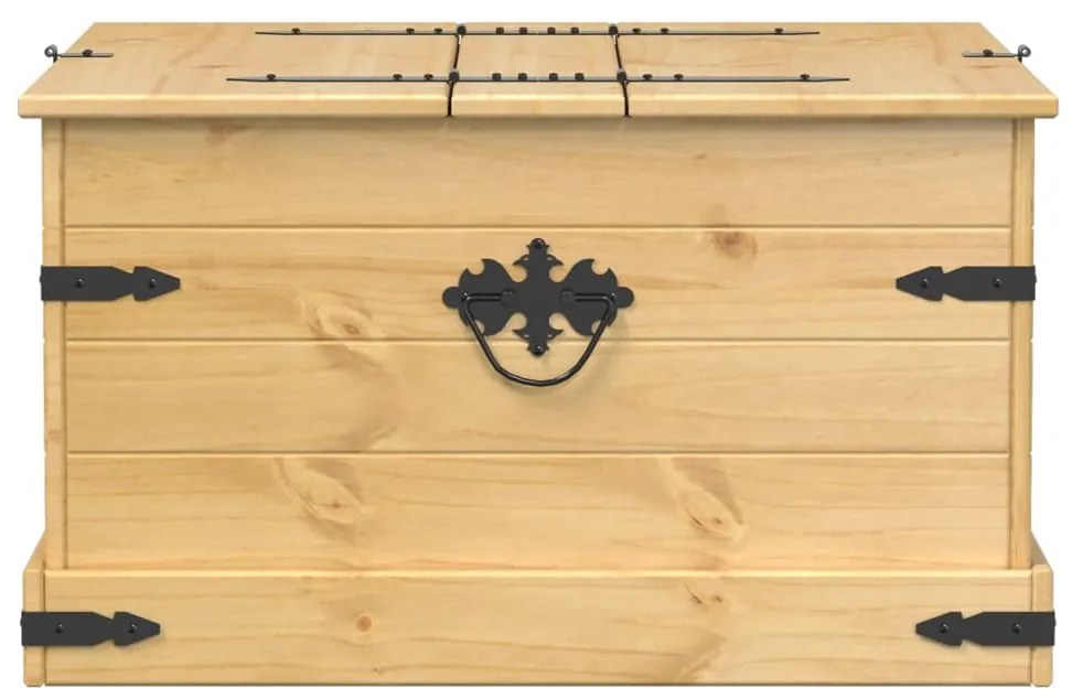 Scatola portaoggetti corona 78x78x45 cm legno massello di pino