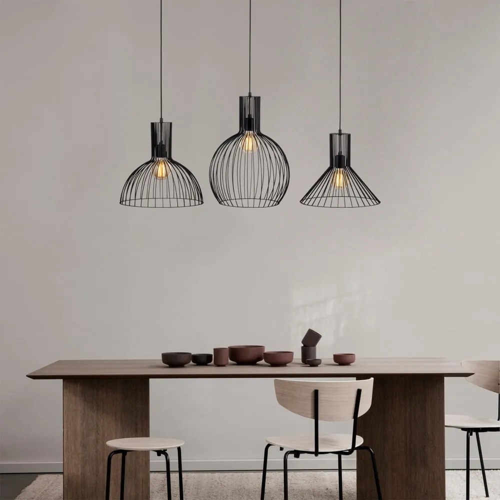 Lampadario nero con paralume in metallo Fellini – Opviq lights