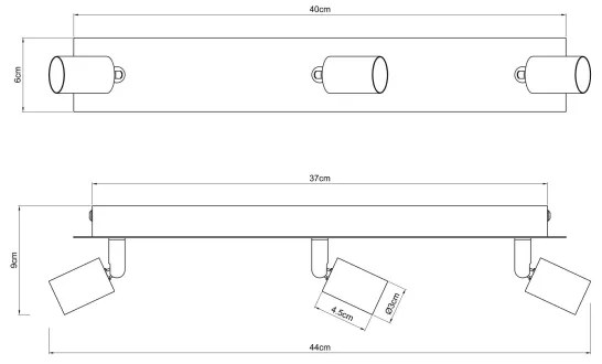 Globo 57998-3 - Faretto DREW 3xGU10/35W/230V nero