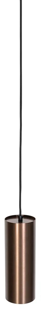 Lampada a sospensione di design bronzo scuro con adattatore per binario monofase - Iconic Tubo